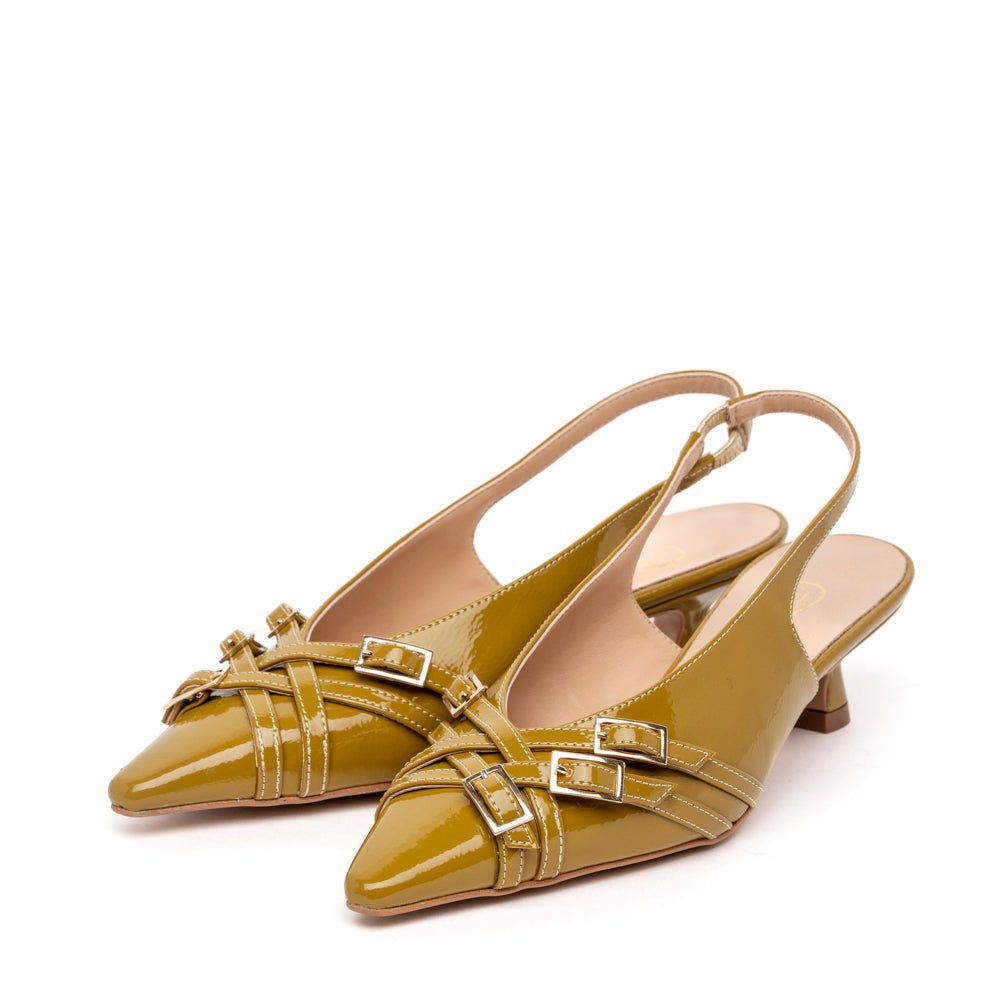 Slingback in naplak senape - TreemmeCreazioni