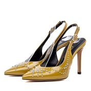 Slingback in naplak senape - TreemmeCreazioni