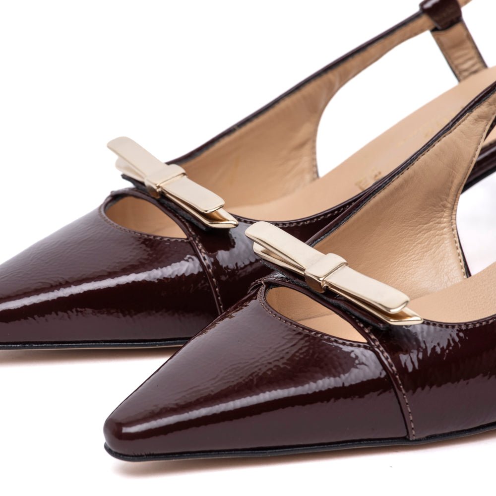 Slingback in naplak testa di moro - TreemmeCreazioni