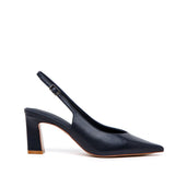 Slingback in nappa blu.