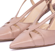 Slingback in nappa rosa antico con intrecci - TreemmeCreazioni