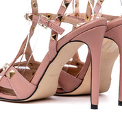 Slingback in pelle rosa antico con borchie - TreemmeCreazioni