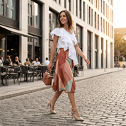 Slingback in pelle rosa antico con borchie - TreemmeCreazioni