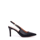 Slingback in pelle stampa cocco.