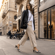 Slingback in pelle stampa pitone roccia-nero - TreemmeCreazioni