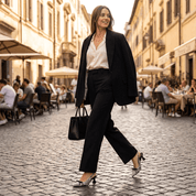 Slingback in pelle stampa pitone roccia-nero - TreemmeCreazioni