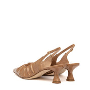 Slingback in pelle verniciata caramello - TreemmeCreazioni
