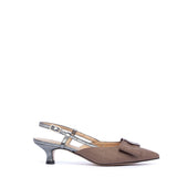 Slingback in rafia cerata con maxi fiocco