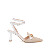 Slingback in rafia con morsetto bambo.