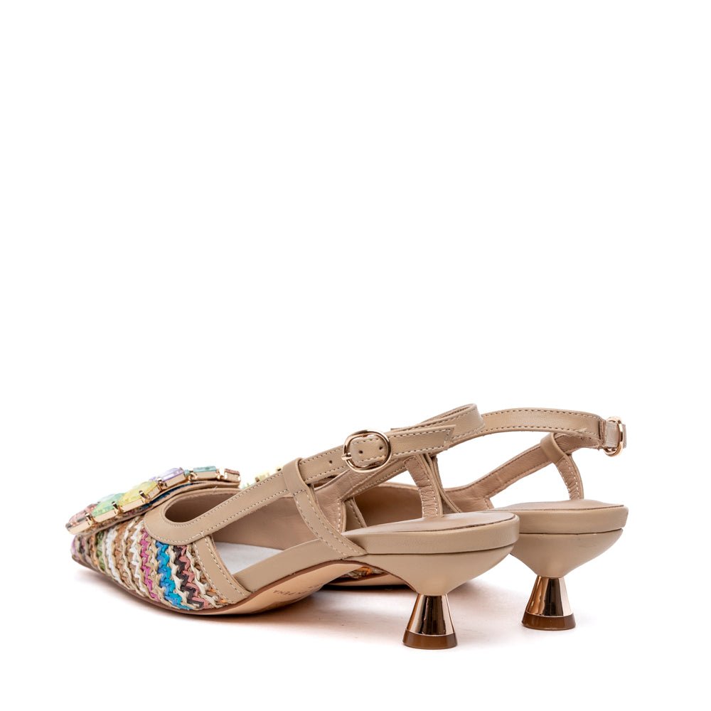 Slingback in rafia multicolor - TreemmeCreazioni