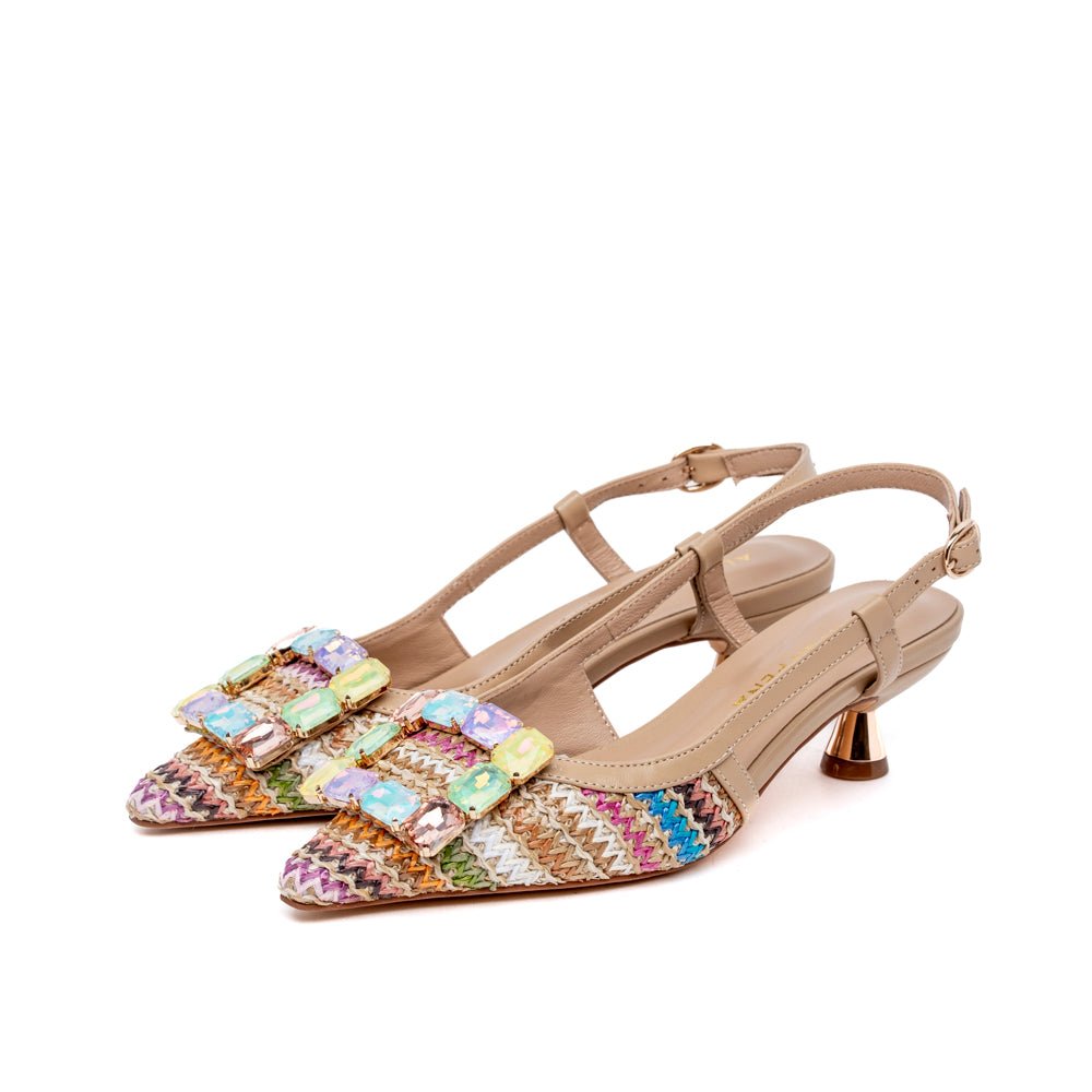 Slingback in rafia multicolor - TreemmeCreazioni