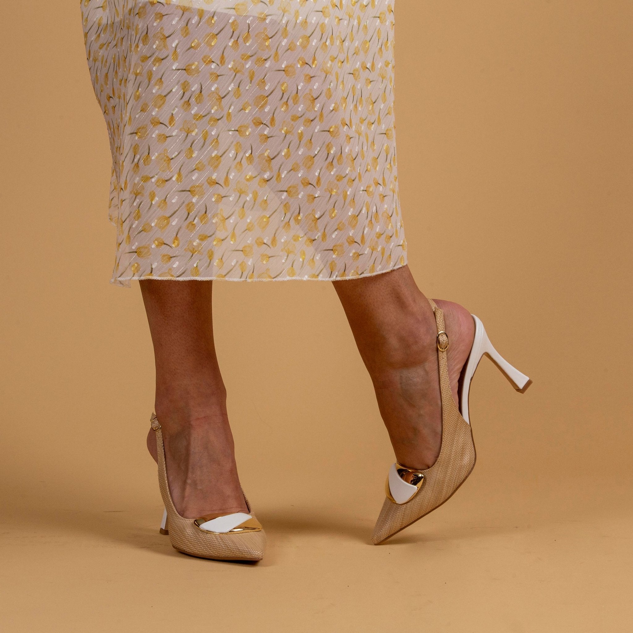 Slingback in rafia naturale e pelle. - TreemmeCreazioni