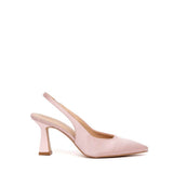 Slingback in raso nude