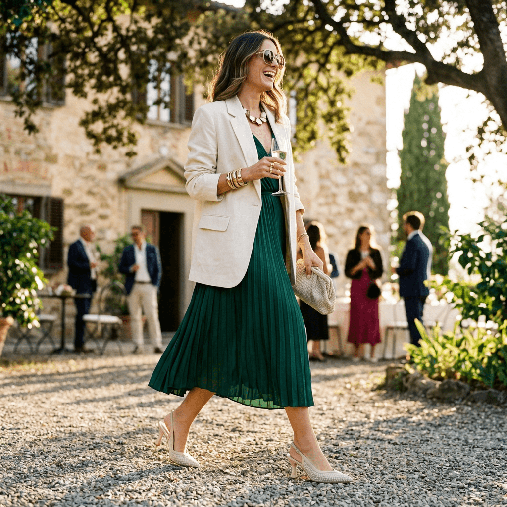 Slingback in tessuto brillantinato e pelle. - TreemmeCreazioni