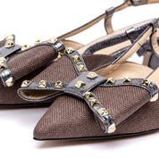 Slingback in tessuto con maxi fiocco. - TreemmeCreazioni