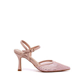 Slingback in tessuto mesh con cristalli.