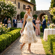 Slingback in tessuto mesh dorato con cristalli - TreemmeCreazioni