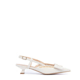 Slingback in vernice burro con maxi fiocco