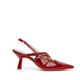 slingback in vernice con cinturini.