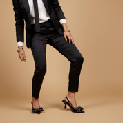 Slingback in vernice nera con maxi fiocco. - TreemmeCreazioni