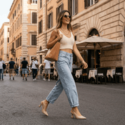 Slingback in vernice nude con tacco clessidra. - TreemmeCreazioni