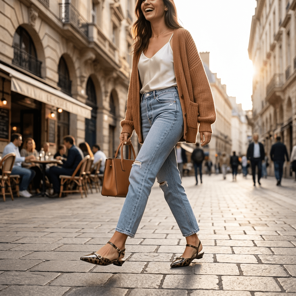 Slingback in vernice stampa maculata - TreemmeCreazioni