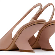 Slingback nude con zeppa piramide. - TreemmeCreazioni