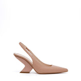Slingback nude con zeppa piramide.