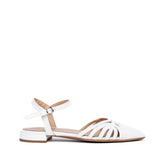 Slingback Sposa bassa in liz bianco.