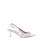 Slingback Sposa con catena di cristalli.