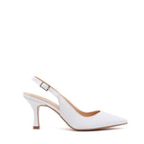 Slingback Sposa con micro glitter bianco.