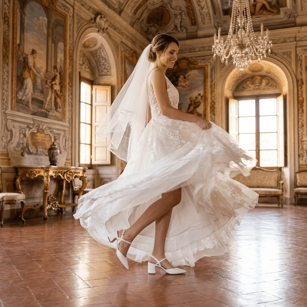 Slingback Sposa con tacco largo e cinturino. - TreemmeCreazioni