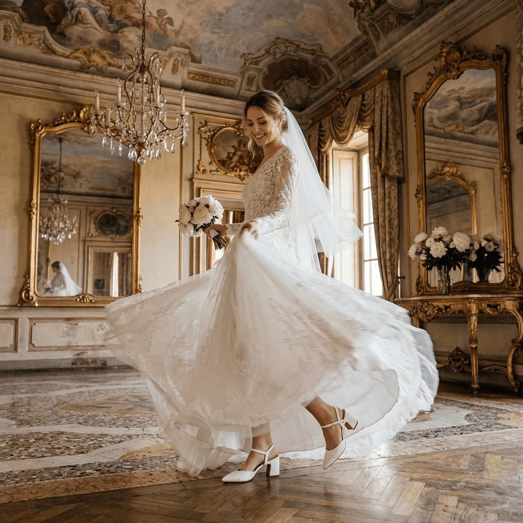 Slingback Sposa con tacco largo e cinturino. - TreemmeCreazioni