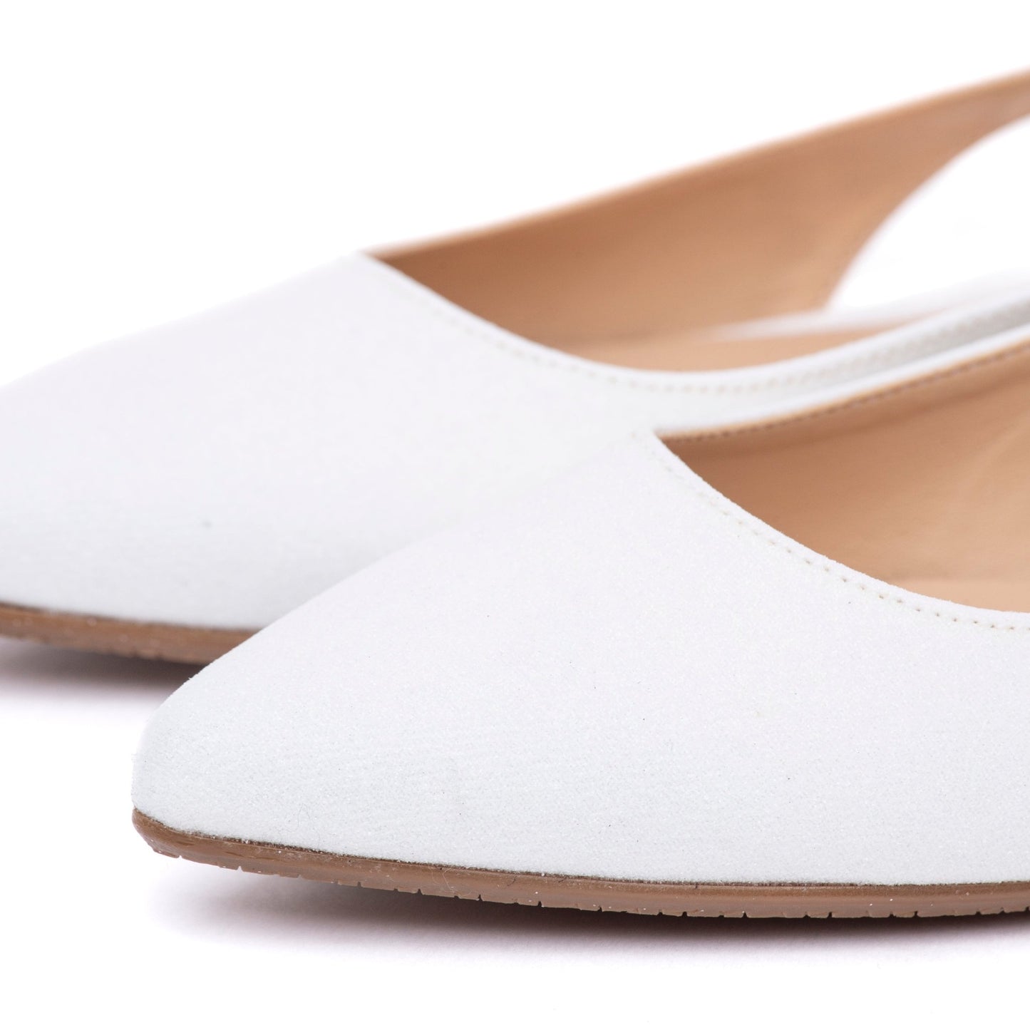 Slingback Sposa flat in mini glitter bianco. - TreemmeCreazioni