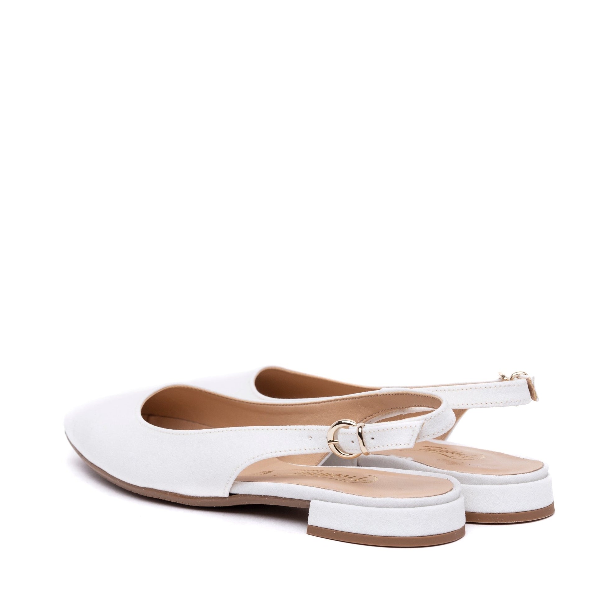 Slingback Sposa flat in mini glitter bianco. - TreemmeCreazioni