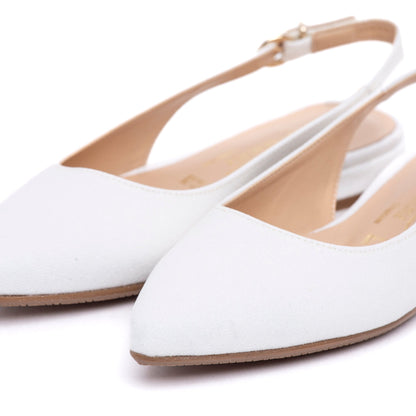 Slingback Sposa flat in mini glitter bianco. - TreemmeCreazioni