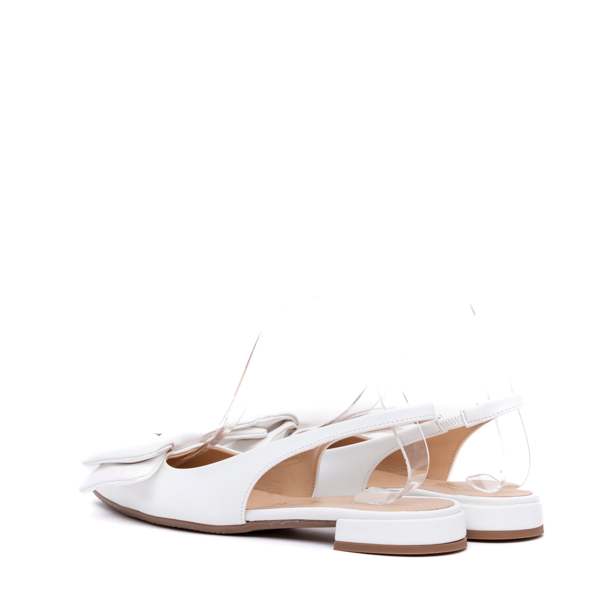 Slingback Sposa flat in mini glitter bianco. - TreemmeCreazioni