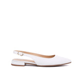 Slingback Sposa flat in mini glitter bianco.