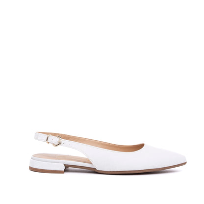 Slingback Sposa flat in mini glitter bianco. - TreemmeCreazioni