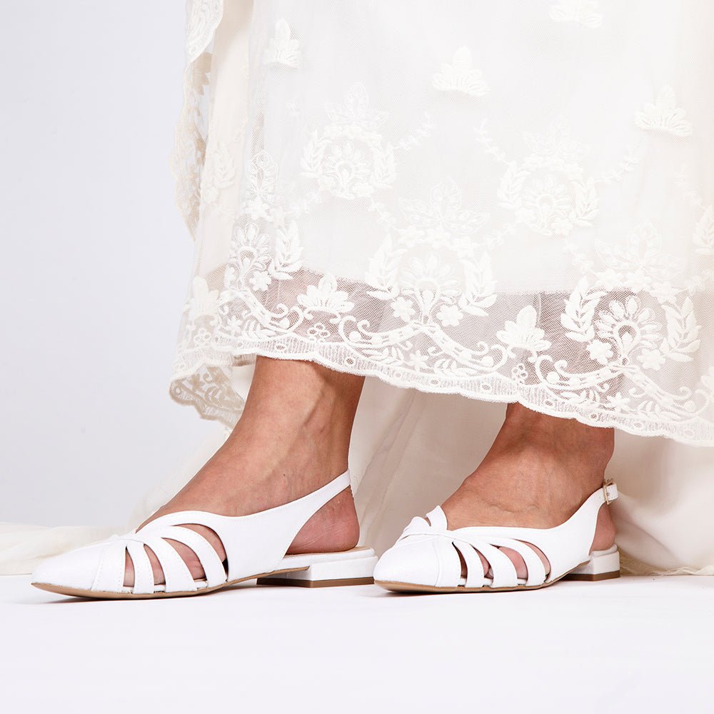 Slingback Sposa in glitter bianco. - TreemmeCreazioni