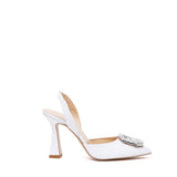 Slingback Sposa in glitter con gioiello.