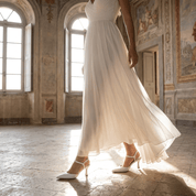 Slingback Sposa in liz bianco con cinturino. - TreemmeCreazioni
