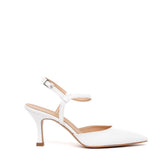 Slingback Sposa in liz bianco con cinturino.