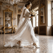 Slingback Sposa in liz bianco con cinturino. - TreemmeCreazioni