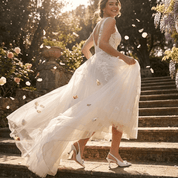 Slingback Sposa in liz bianco con fiocco. - TreemmeCreazioni