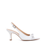Slingback Sposa in liz bianco con fiocco.