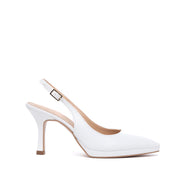Slingback Sposa in liz bianco con plateau. - TreemmeCreazioni