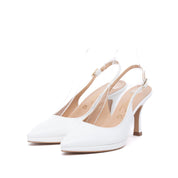 Slingback Sposa in liz bianco con plateau. - TreemmeCreazioni