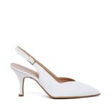 Slingback Sposa in liz bianco con scollo cuore.