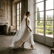 Slingback Sposa in liz bianco con scollo cuore. - TreemmeCreazioni